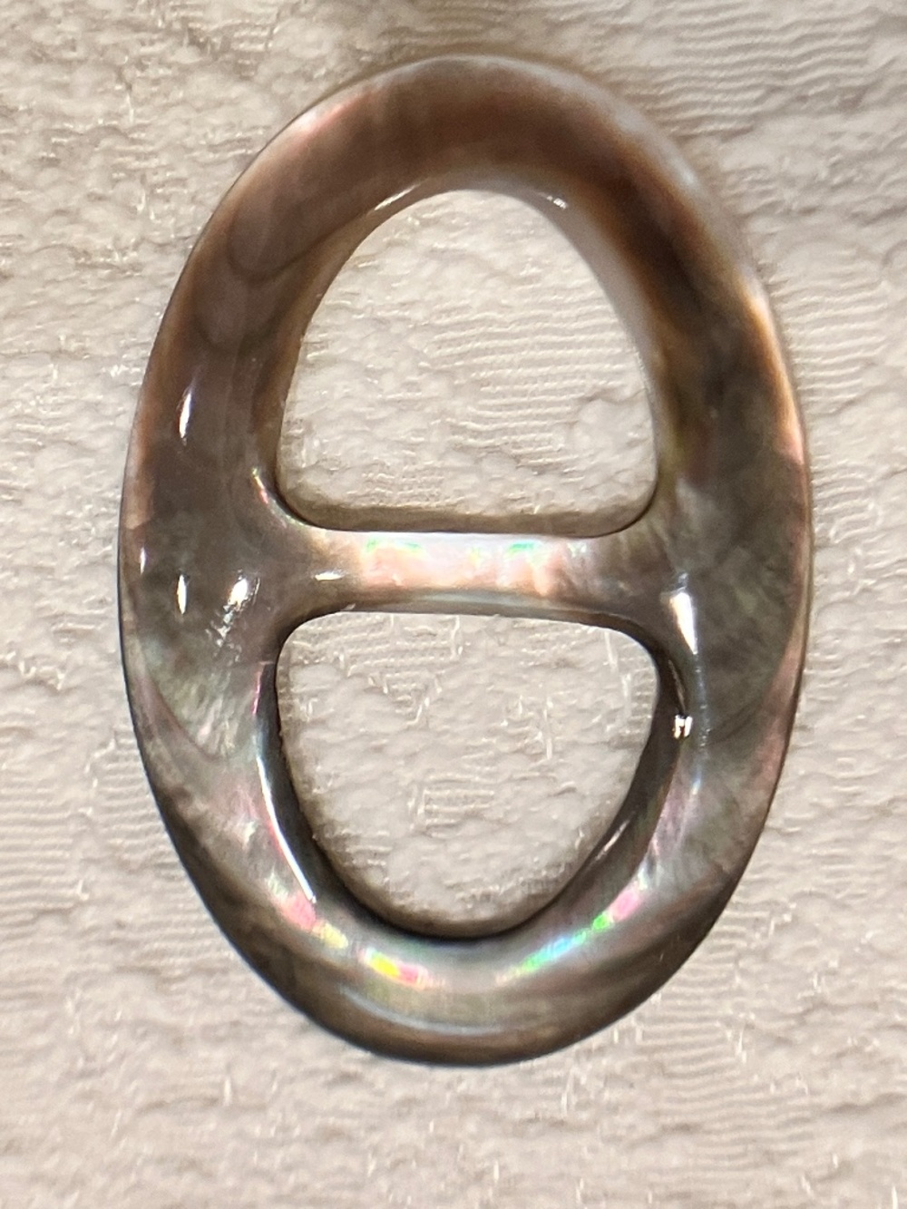 Black mother of pearl scarf ring